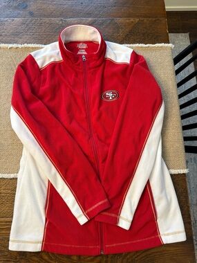 Majestic Red & White Women's Full-Zip Varsity Jacket